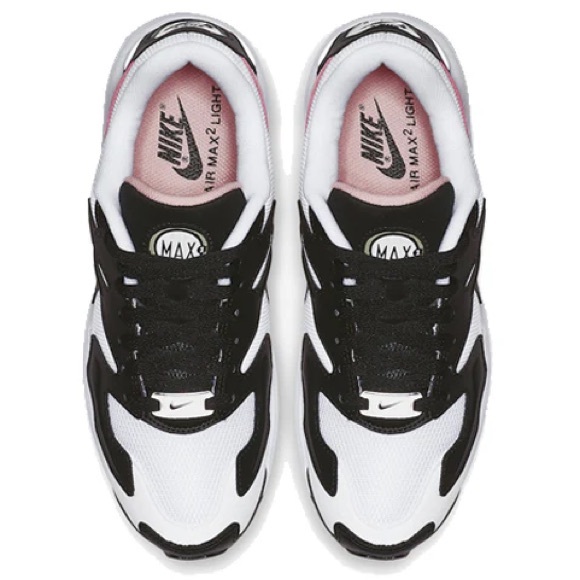 Nike Women's Black and White Sneakers with Pink Accent - Air Max 2 Light - Picture 2 of 9
